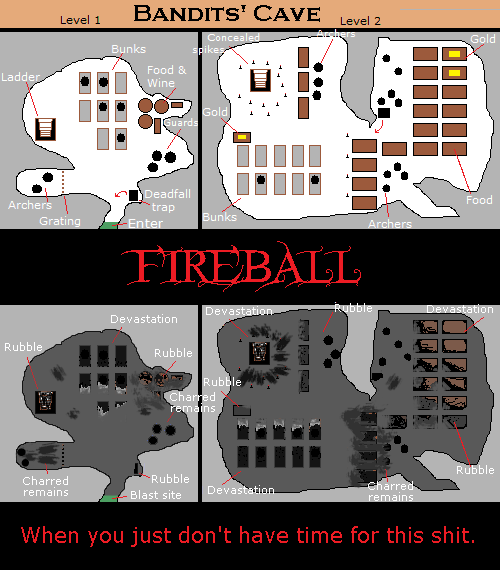 D&D dungeons and dragons bandits fireball
